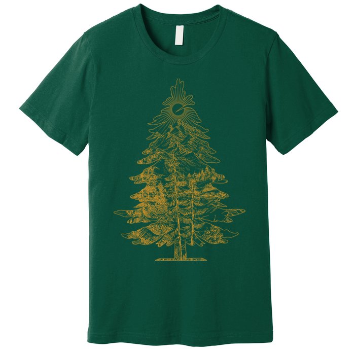 Vintage Nature Lover Pine Tree Forest Premium T-Shirt