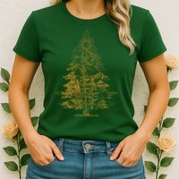 Vintage Nature Lover Pine Tree Forest Womens T-Shirt