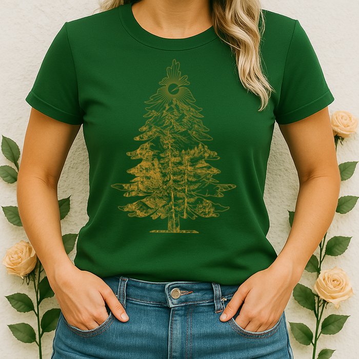 Vintage Nature Lover Pine Tree Forest Womens T-Shirt
