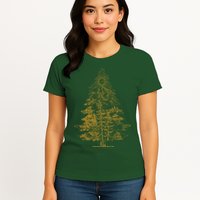 Vintage Nature Lover Pine Tree Forest Womens T-Shirt
