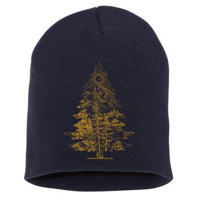 Vintage Nature Lover Pine Tree Forest Short Acrylic Beanie