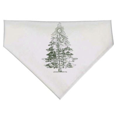 Vintage Nature Lover Pine Tree Forest USA-Made Doggie Bandana