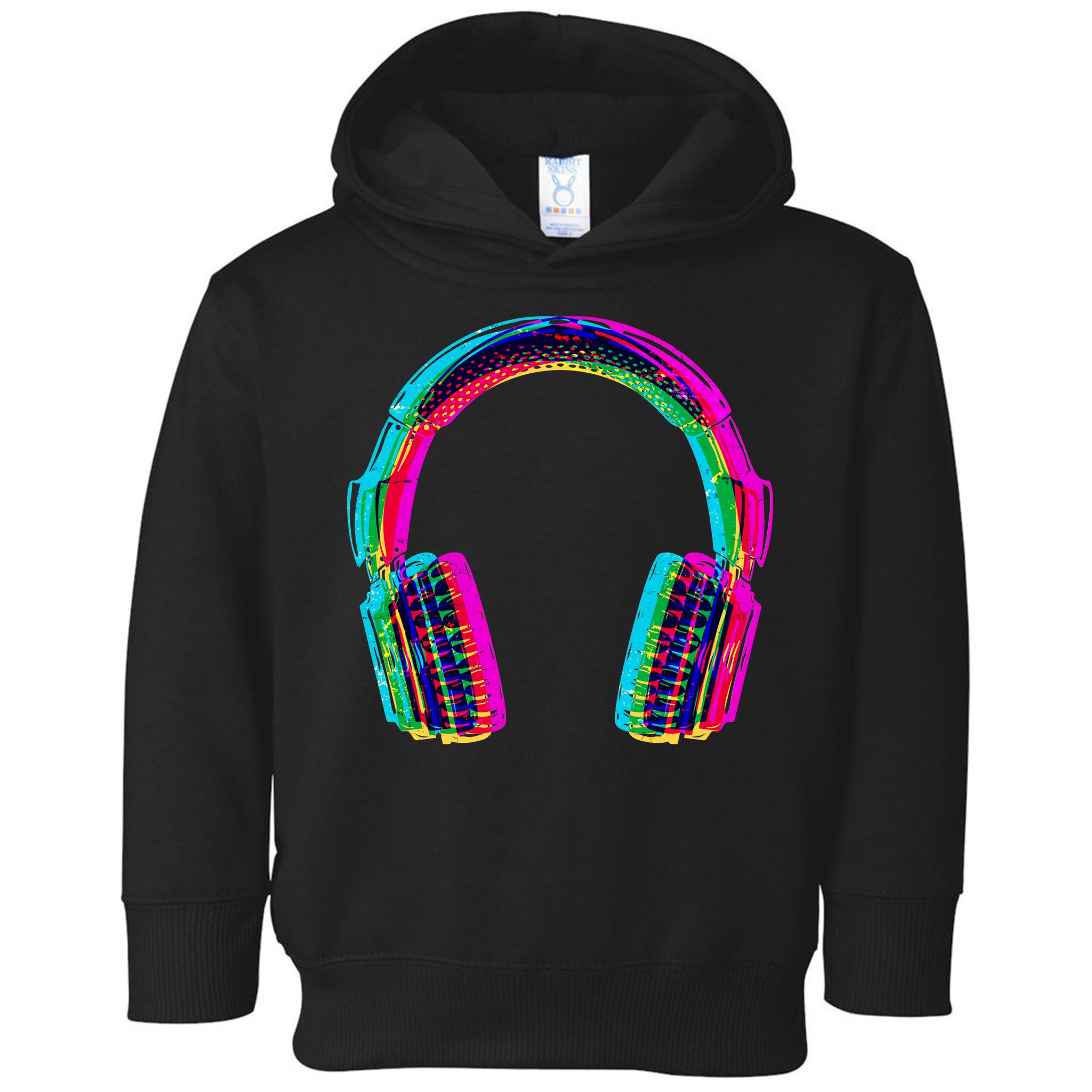 Vintage Neon Headphones Toddler Hoodie
