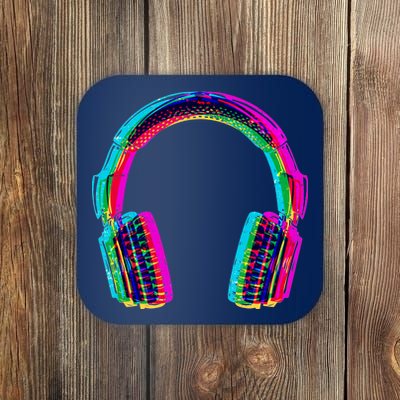 Vintage Neon Headphones Coaster