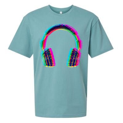 Vintage Neon Headphones Sueded Cloud Jersey T-Shirt