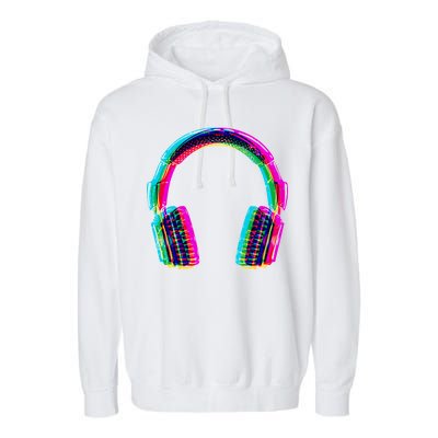 Vintage Neon Headphones Garment-Dyed Fleece Hoodie