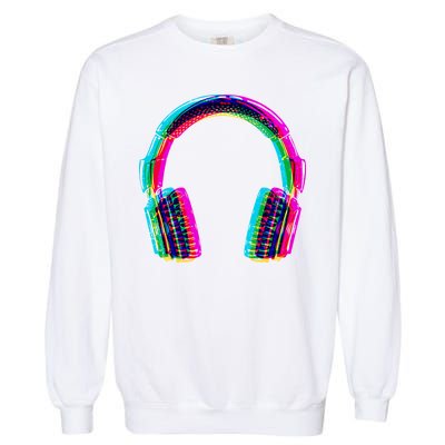 Vintage Neon Headphones Garment-Dyed Sweatshirt