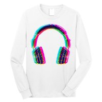 Vintage Neon Headphones Long Sleeve Shirt