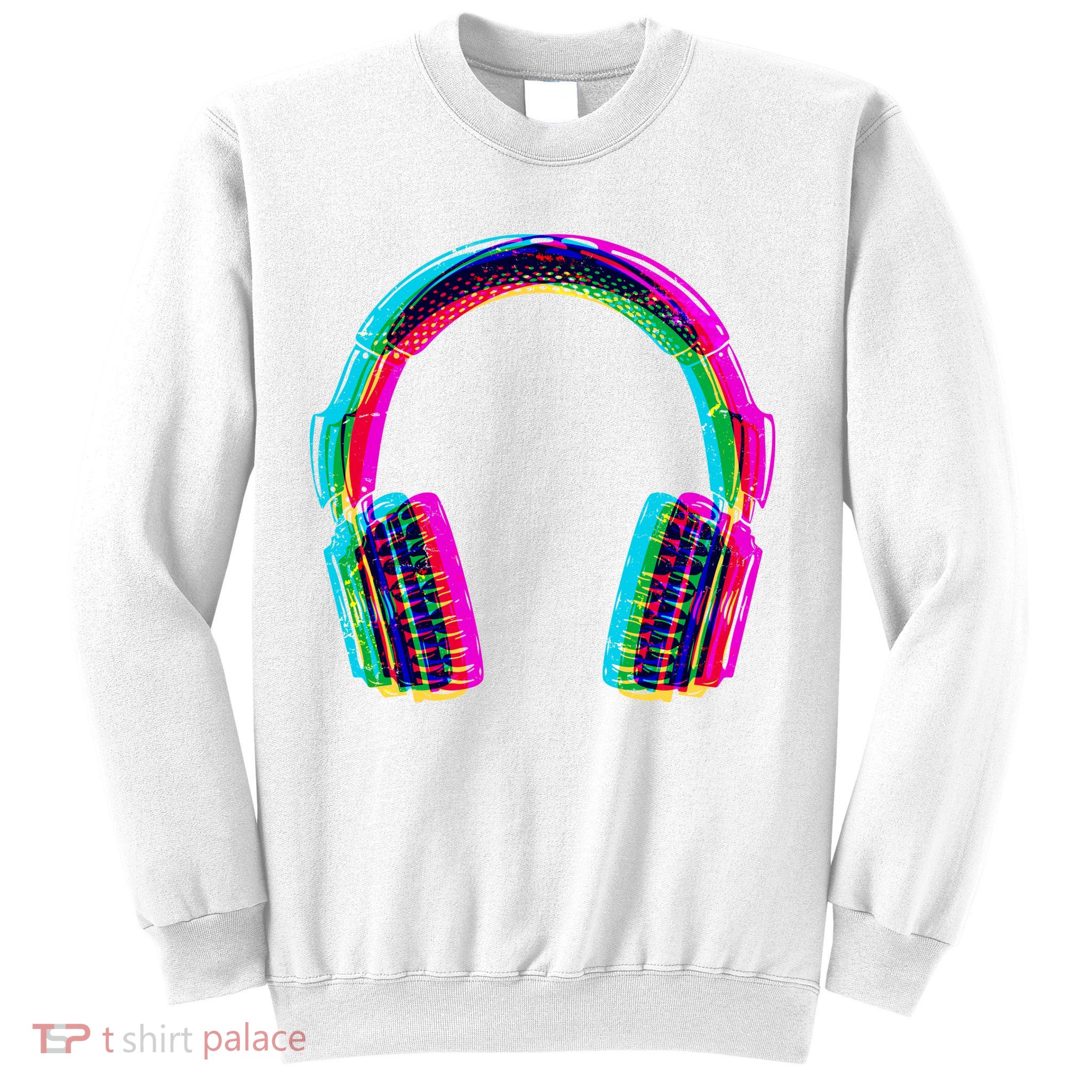 Vintage Neon Headphones Sweatshirt