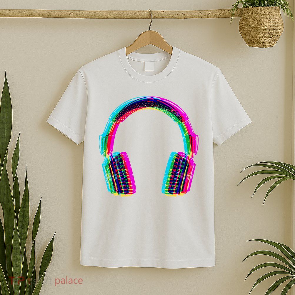 Vintage Neon Headphones T-Shirt