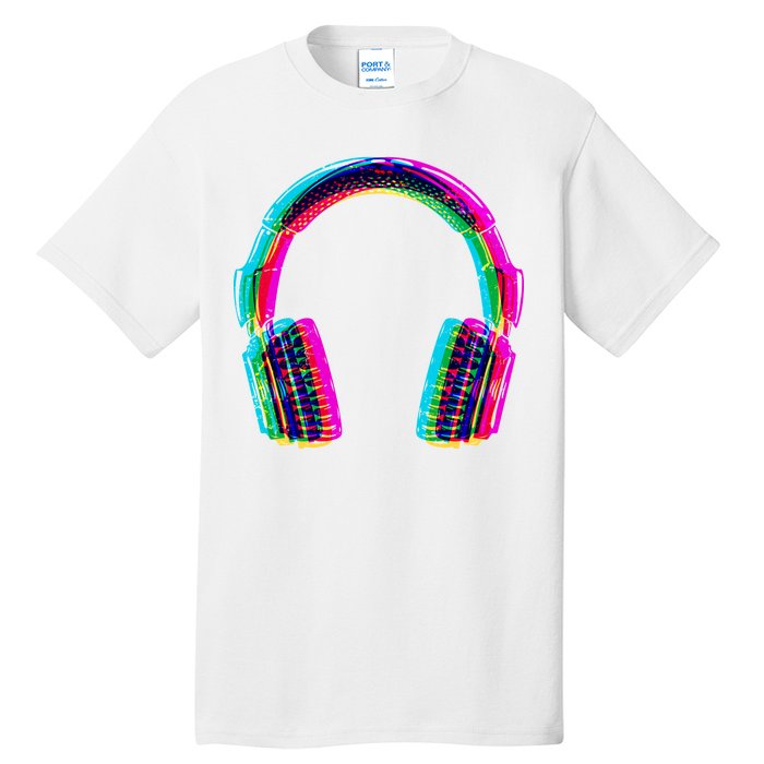 Vintage Neon Headphones Tall T-Shirt