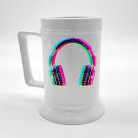 Vintage Neon Headphones Beer Stein