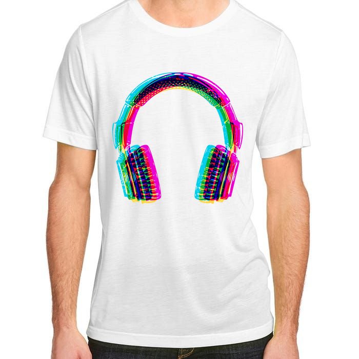 Vintage Neon Headphones Adult ChromaSoft Performance T-Shirt