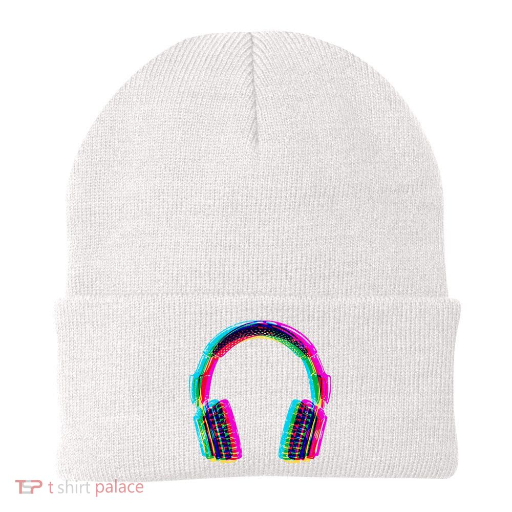 Vintage Neon Headphones Beanie