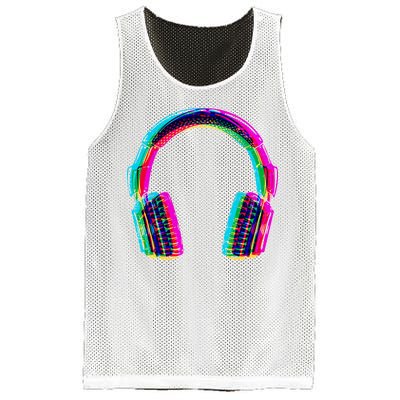 Vintage Neon Headphones Mesh Reversible Basketball Jersey Tank