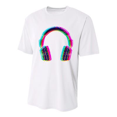 Vintage Neon Headphones Youth Performance Sprint T-Shirt