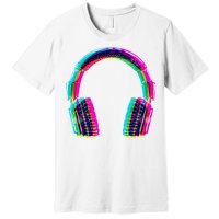 Vintage Neon Headphones Premium T-Shirt