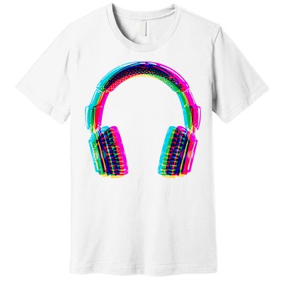 Vintage Neon Headphones Premium T-Shirt