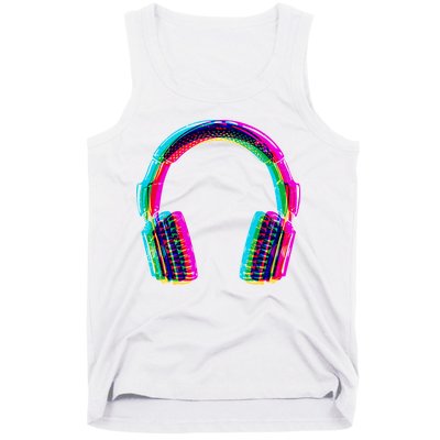 Vintage Neon Headphones Tank Top