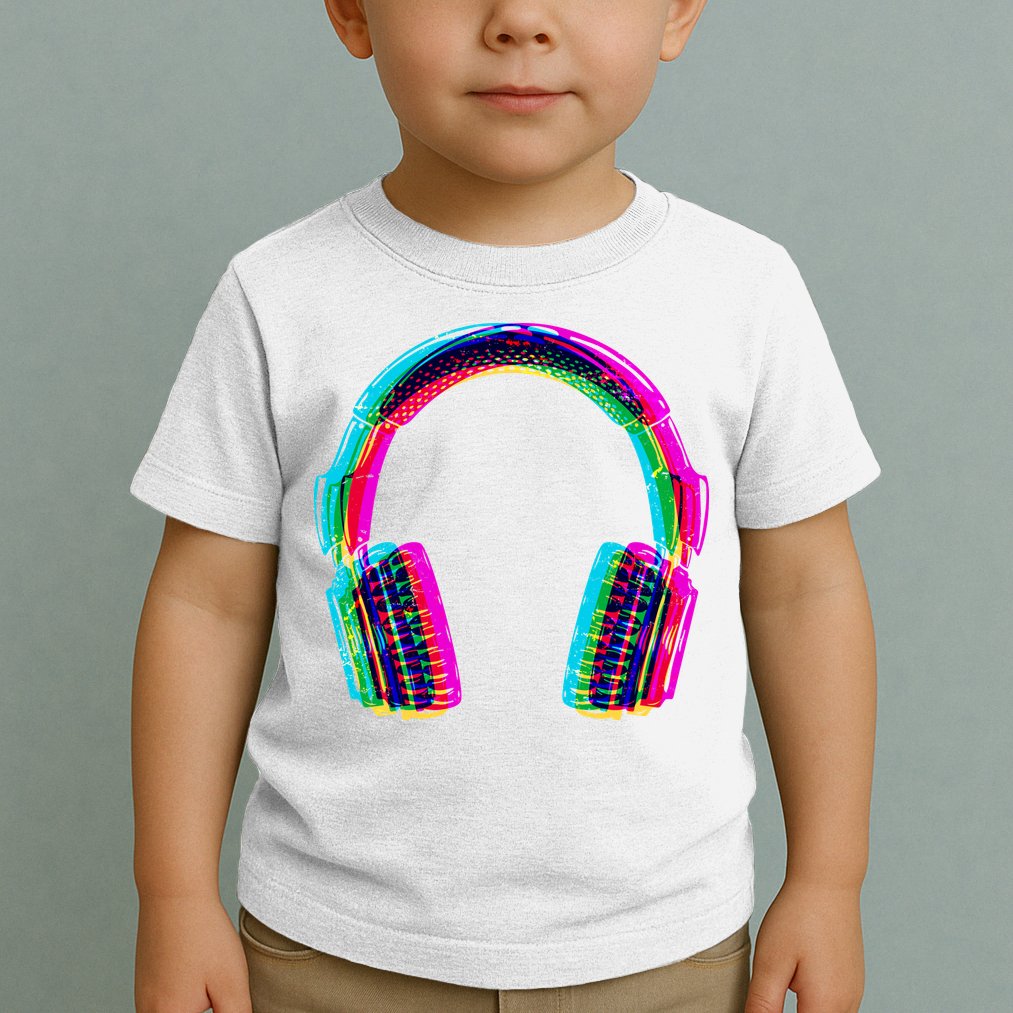 Vintage Neon Headphones Toddler T-Shirt