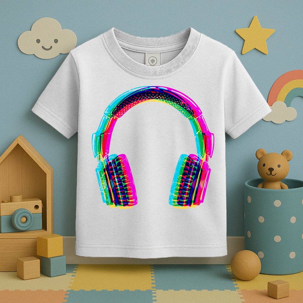 Vintage Neon Headphones Toddler T-Shirt