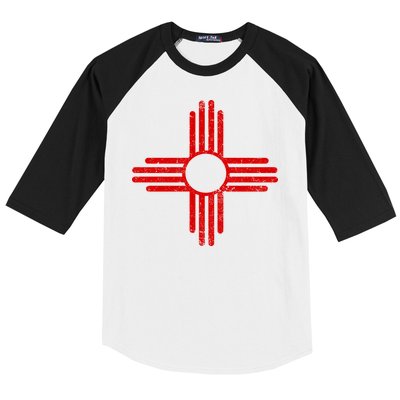 Vintage New Mexico Flag Symbol Baseball Sleeve Shirt