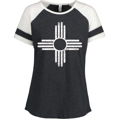 Vintage New Mexico Flag Symbol Enza Ladies Jersey Colorblock Tee