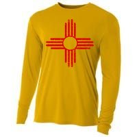 Vintage New Mexico Flag Symbol Cooling Performance Long Sleeve Crew