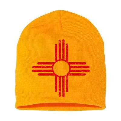 Vintage New Mexico Flag Symbol Short Acrylic Beanie