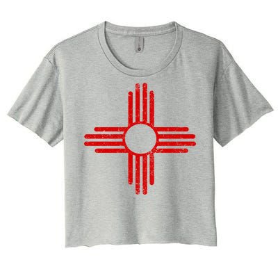 Vintage New Mexico Flag Symbol Women's Crop Top Tee