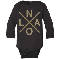 Vintage New Orleans Football Baby Long Sleeve Bodysuit