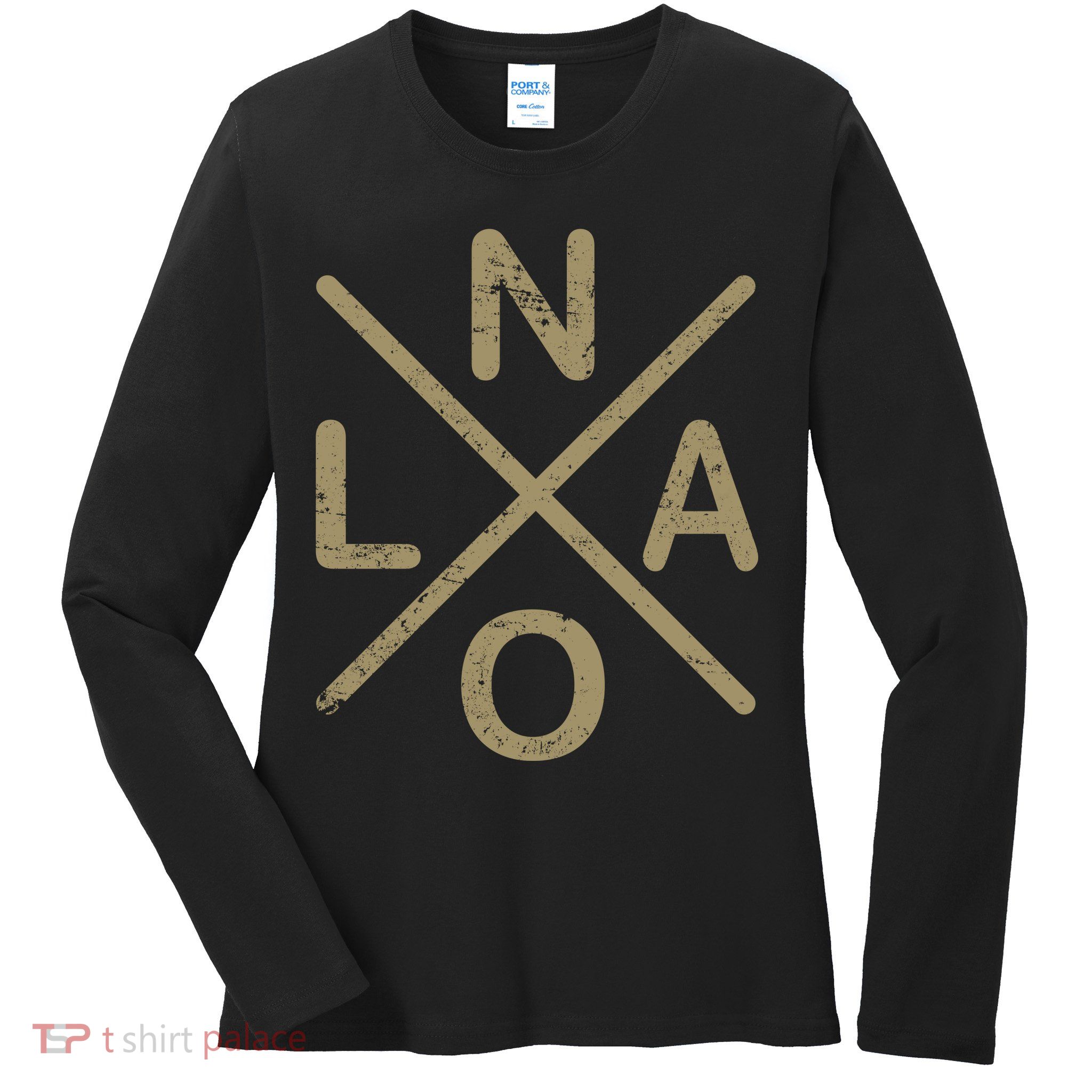 Vintage New Orleans Football Ladies Long Sleeve Shirt