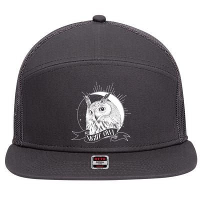 Vintage Night Owl 7 Panel Mesh Trucker Snapback Hat