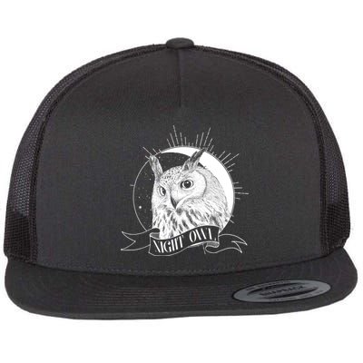 Vintage Night Owl Flat Bill Trucker Hat