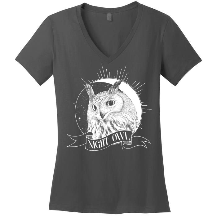 Vintage Night Owl Women's V-Neck T-Shirt