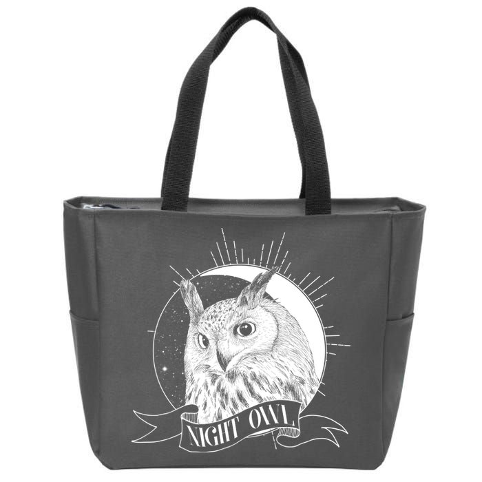 Vintage Night Owl Zip Tote Bag