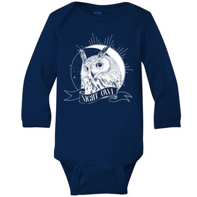 Vintage Night Owl Baby Long Sleeve Bodysuit