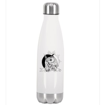 Vintage Night Owl Stainless Steel Insulated Water Bottle