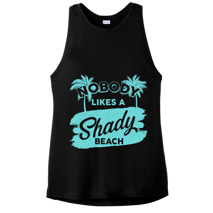 Vintage Nobody Likes A Shady Beach Ladies PosiCharge Tri-Blend Wicking Tank