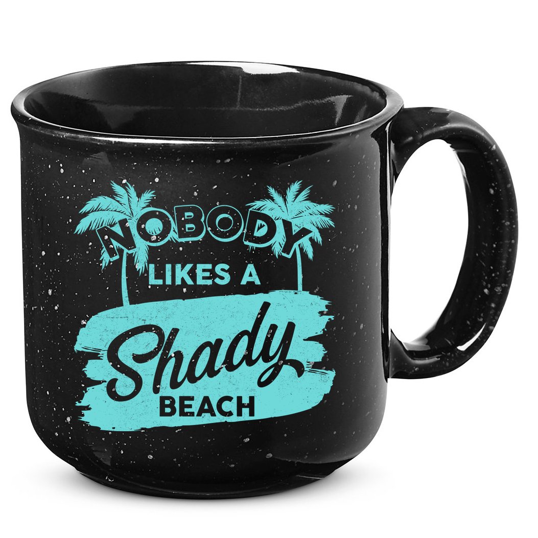 Vintage Nobody Likes A Shady Beach 15oz Campfire Ceramic Mug