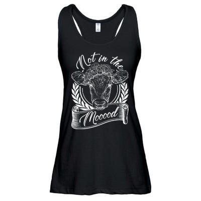 Vintage Not in the Moood Cow Ladies Essential Flowy Tank