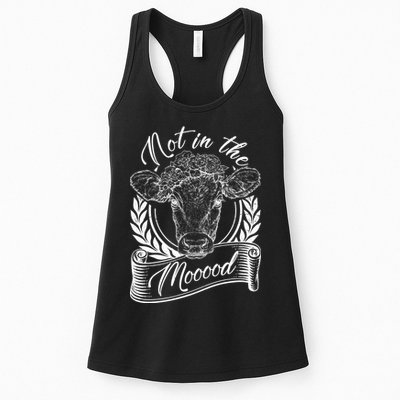 Vintage Not in the Moood Cow Womens Tank Top