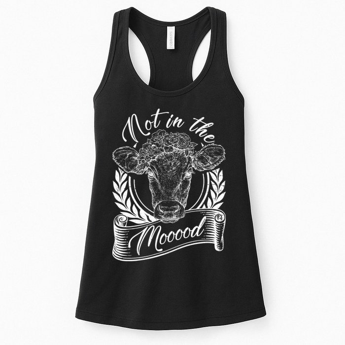 Vintage Not in the Moood Cow Womens Tank Top
