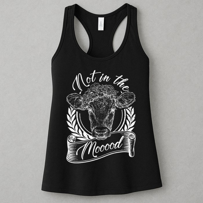Vintage Not in the Moood Cow Womens Tank Top