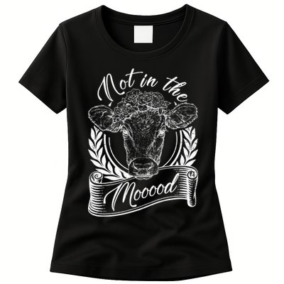 Vintage Not in the Moood Cow Womens T-Shirt