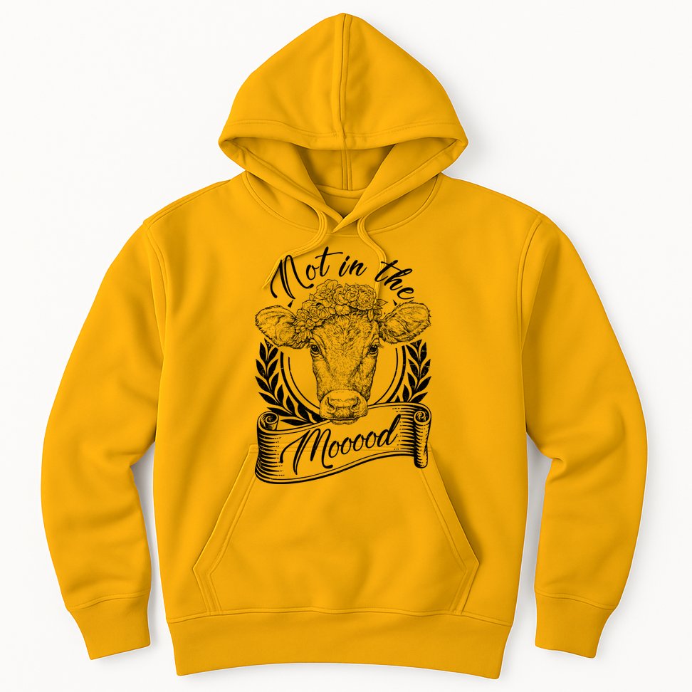 Vintage Not in the Moood Cow Hoodie