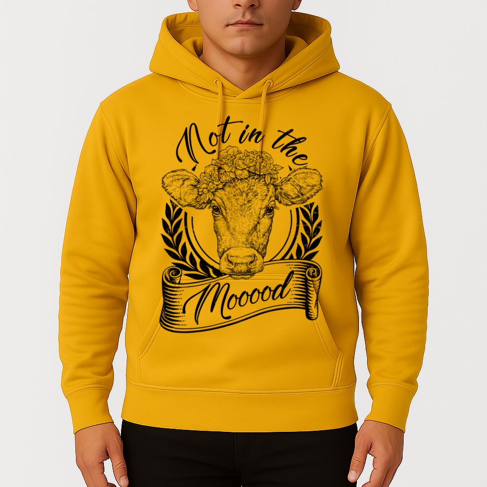 Vintage Not in the Moood Cow Hoodie