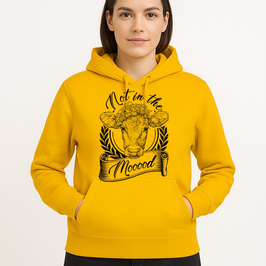 Vintage Not in the Moood Cow Hoodie
