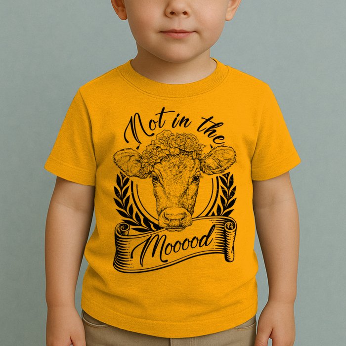 Vintage Not in the Moood Cow Toddler T-Shirt