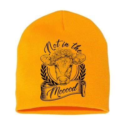 Vintage Not in the Moood Cow Short Acrylic Beanie